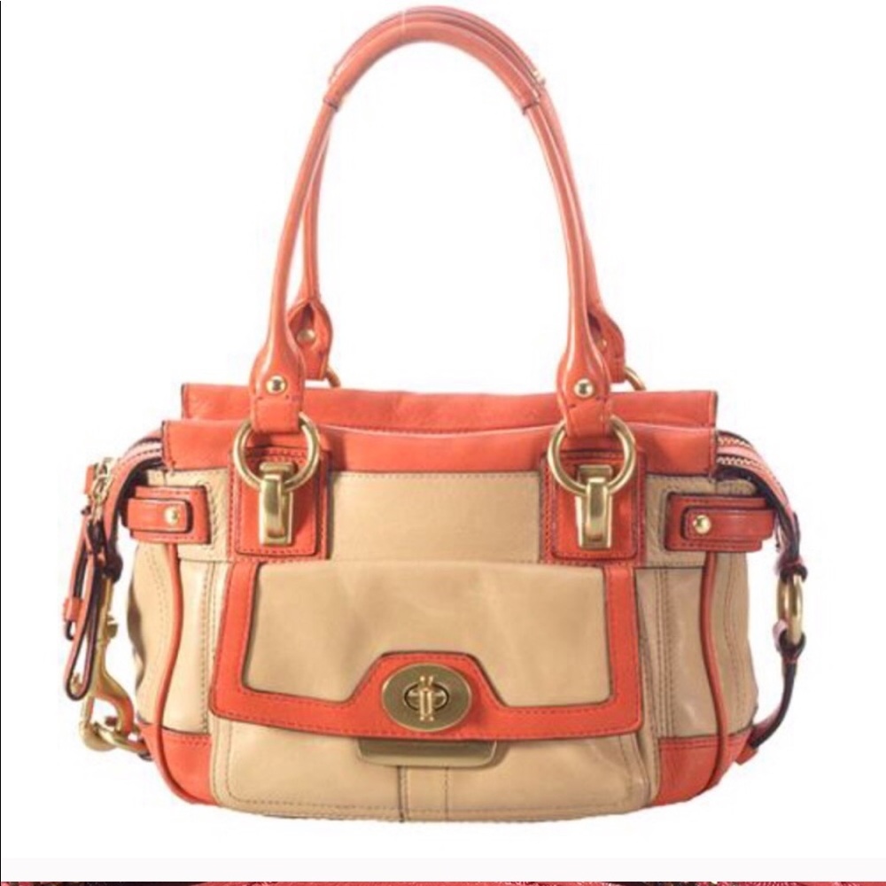 COACH Penelope Spectator purse 😍😁 coral/cream